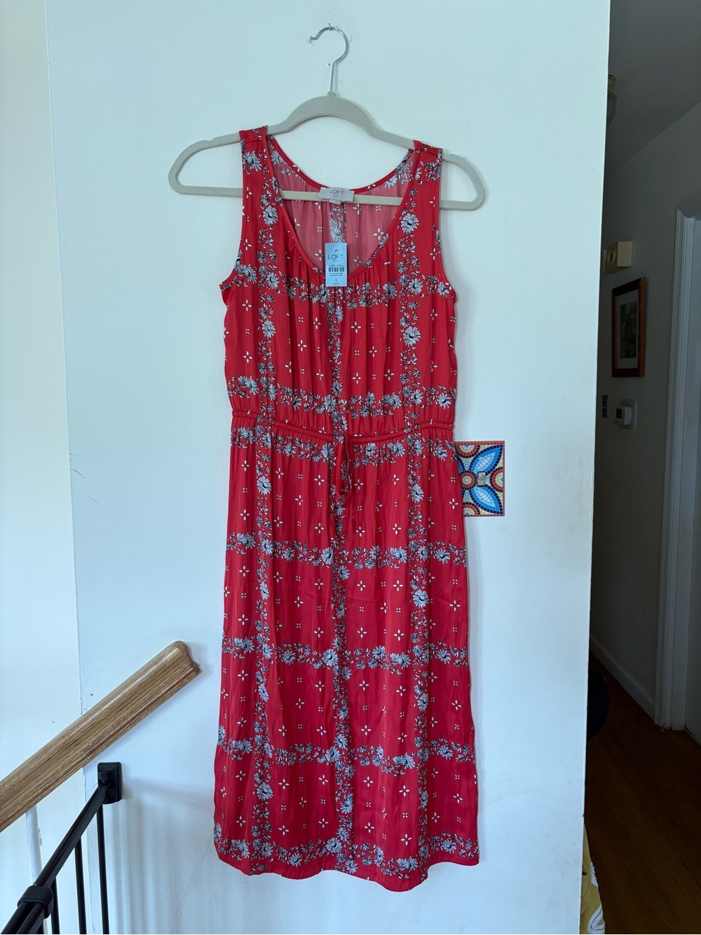 LOFT Silky Floral Sleeveless Midi Dress